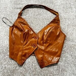 Brown leather top